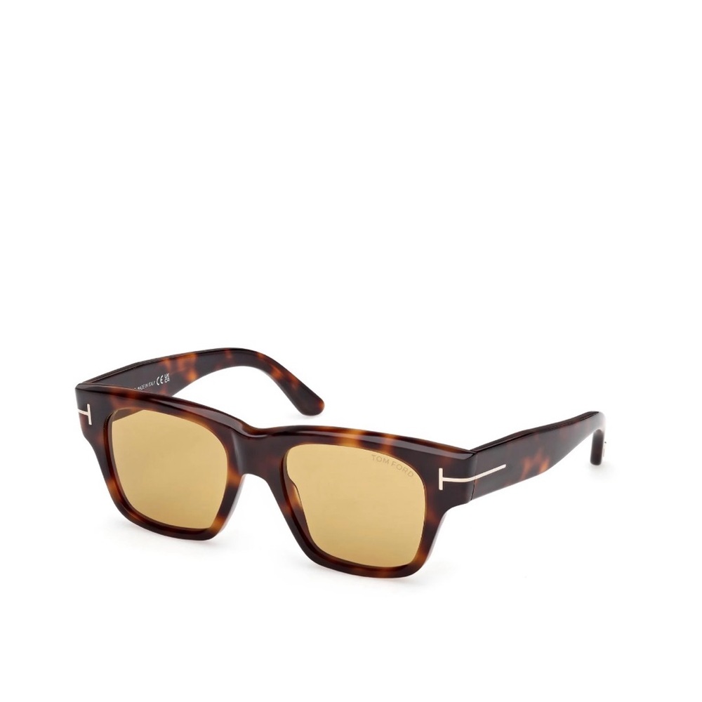 Tom Ford Tortoise Frame Sunglasses with Gold-Tinted Lenses